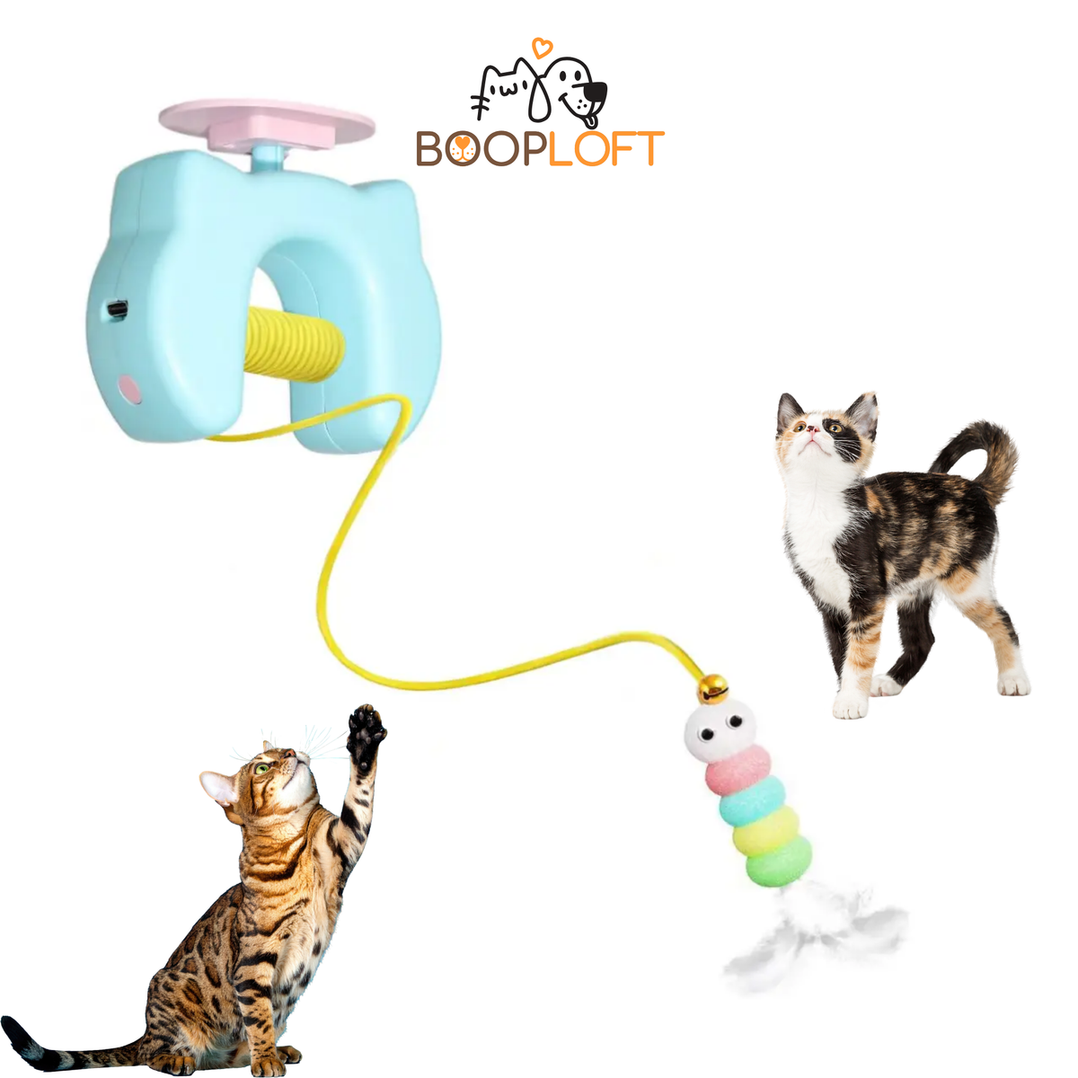 DoorDancer Smart 2-Rope Auto-Swing Hanging Door Cat Toy