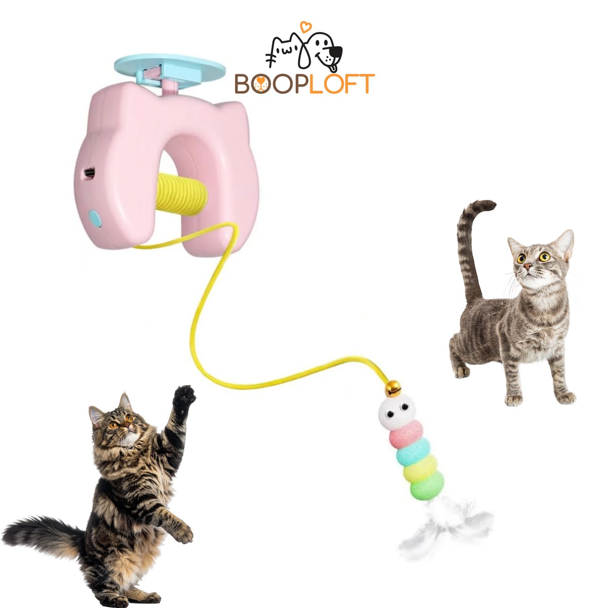 DoorDancer Smart 2-Rope Auto-Swing Hanging Door Cat Toy