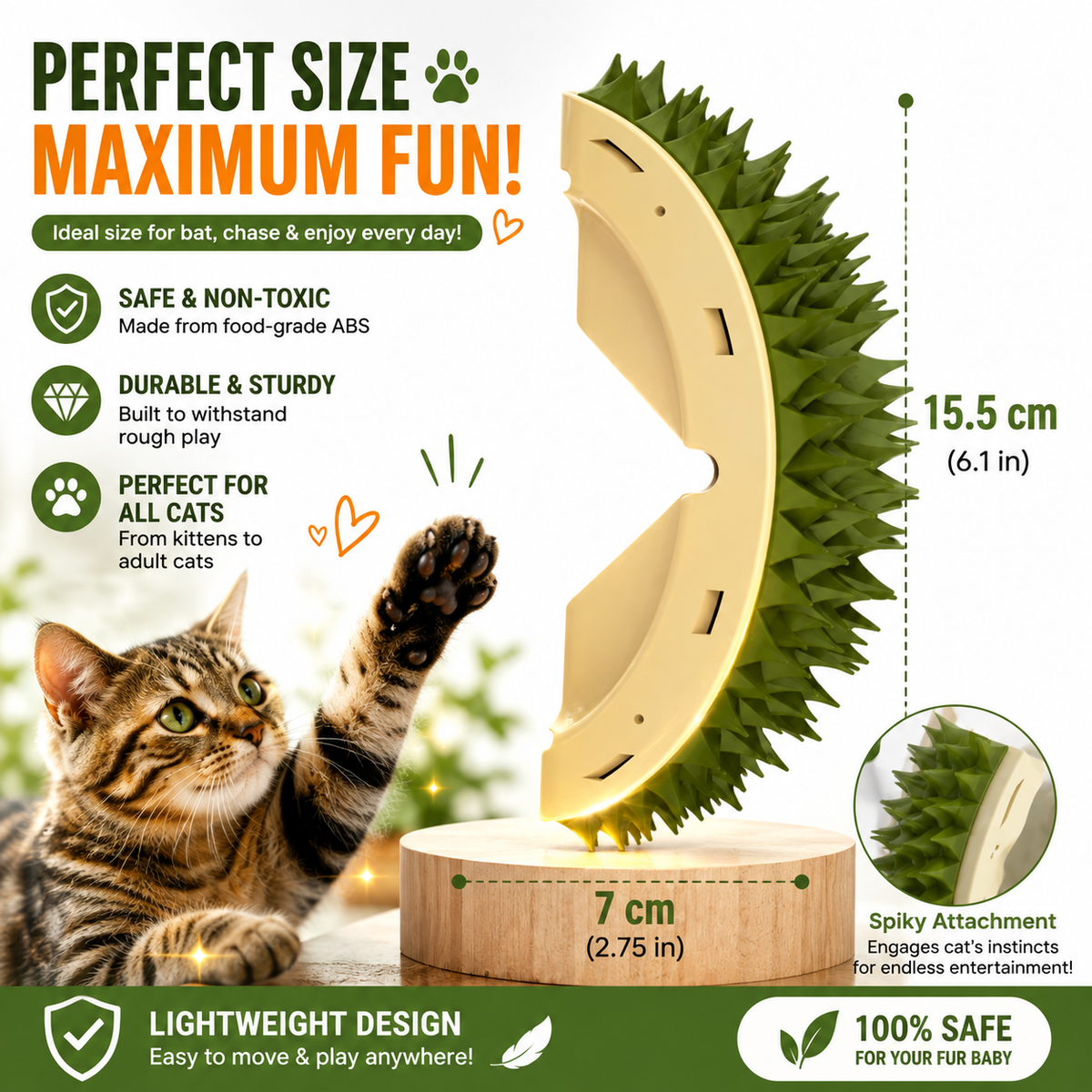 Durian Cozy Cat Massage Comb